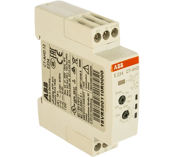 Модульное реле времени ABB CT-AHD 7 диапазонов времени 1SVR500110R0000 1