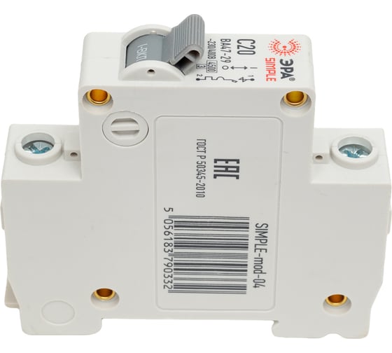 Автоматический выключатель ЭРА SIMPLE ВА 47-29 1P 20А C 4,5кА Б0039221