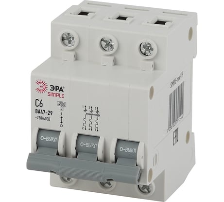 Автоматический выключатель ЭРА SIMPLE ВА 47-29 3P 40А C 4,5кА Б0039242