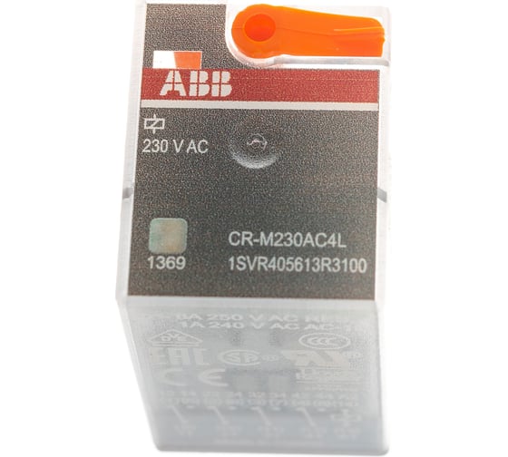 Реле ABB CR-M230AC4L 6А 220В 4ПК CR-M с индикацией без розетки (10шт) 1SVR405613R3100