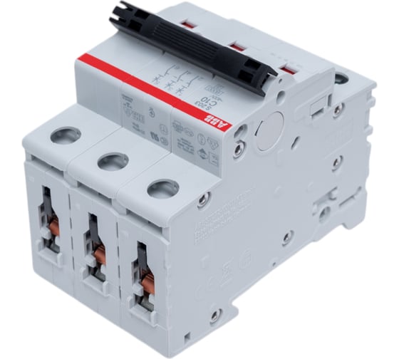 Автоматический трехполюсный выключатель ABB 10А С S203 6кА 2CDS253001R0104