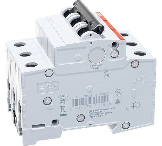 Автоматический трехполюсный выключатель ABB 20А С SH203L 4.5кА 2CDS243001R0204