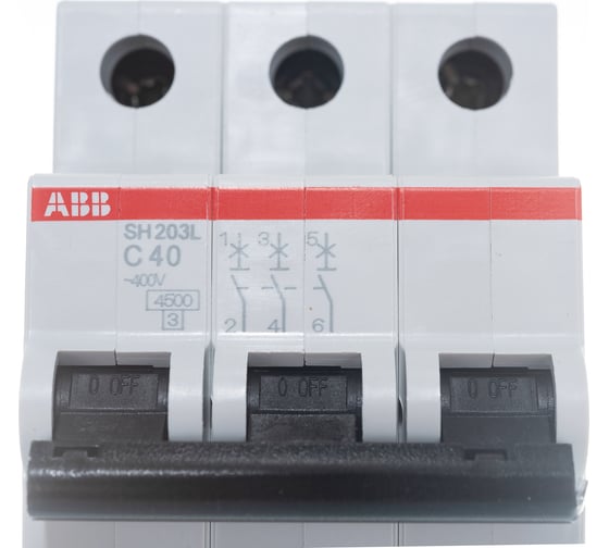 Автоматический трехполюсный выключатель ABB 40А С SH203L 4.5кА 2CDS243001R0404