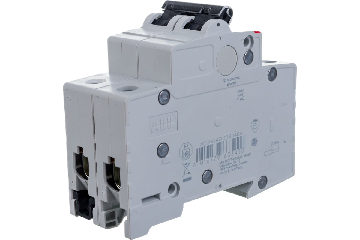 Автоматический двухполюсный выключатель ABB 40А С SH202L 4.5кА ...