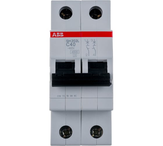Автоматический двухполюсный выключатель ABB 40А С SH202L 4.5кА 2CDS242001R0404