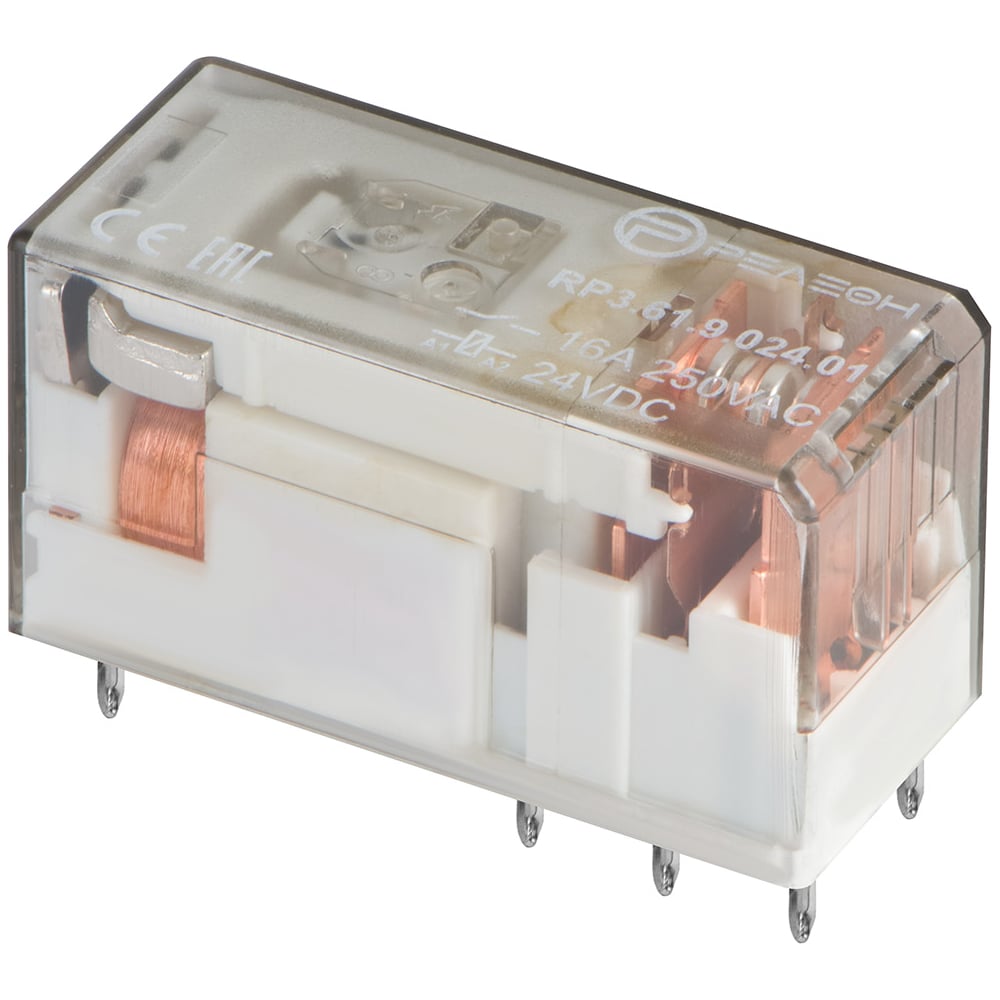 Низкопрофильное реле РЕЛЕОН 1 перекидной контакт 16А ;= 24В DC ...