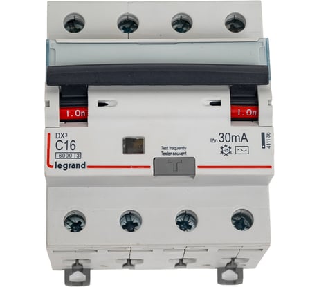 АВДТ Legrand DX3 4П C16А 30MA-AC 411186