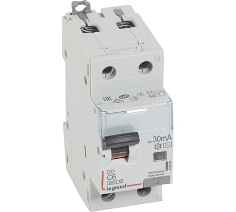 АВДТ Legrand DX3 1П+Н C6А 30MA-AC 410999
