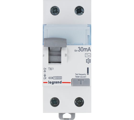 Выключатель дифференциального тока Legrand TX3 2П 63A 30MA-AC 403002