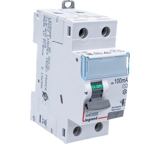 Выключатель дифференциального тока Legrand DX3 2П 40А 100мА-AC 411515 1