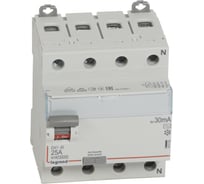Выключатель дифференциального тока Legrand DX3 4П 25А AC 30мА N справ 411702