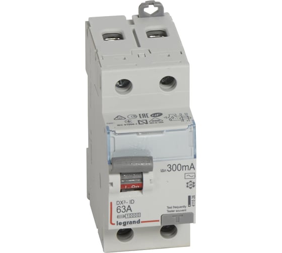 Выключатель дифференциального тока Legrand DX3 2П 63А 300мА-AC 411526