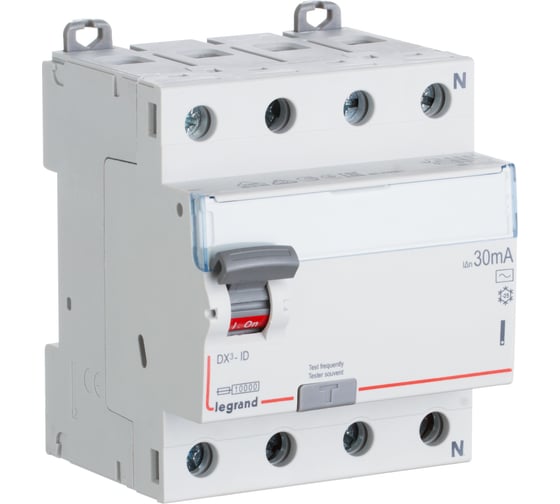 Выключатель дифференциального тока Legrand DX3 4П 80А AC 300мА N спр. 411725