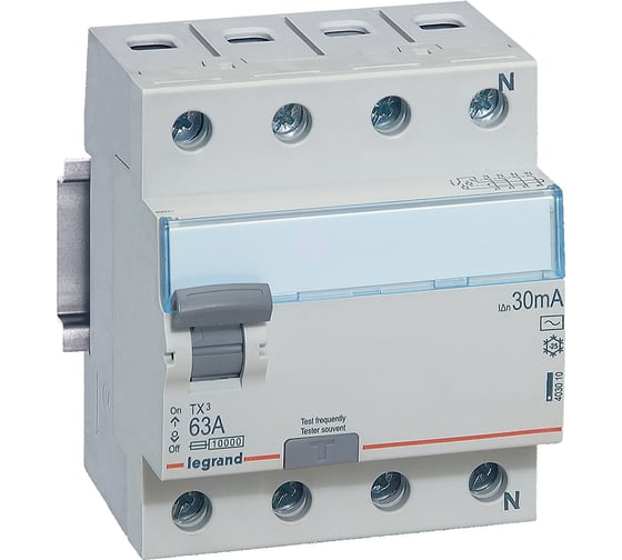Выключатель дифференциального тока Legrand TX3 4П 25A 30MA-AC 403008