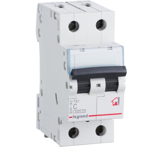 Автоматический выключатель Legrand TX3 C6A 2П 6000 404039
