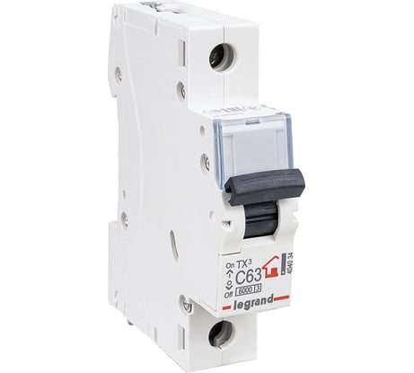 Автоматический выключатель Legrand TX3 C63A 1П 6000 404034