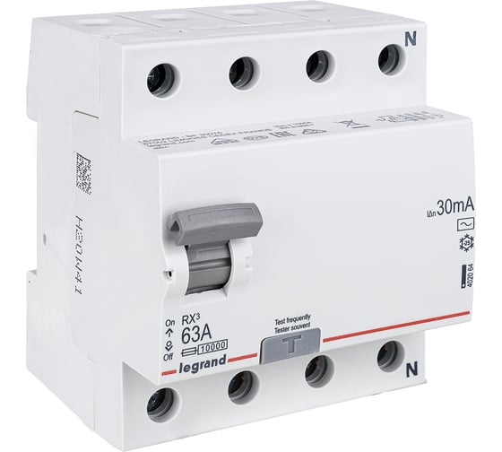 Выключатель дифференциального тока Legrand Rx3 30ма 63а 4п Ac 402064 1