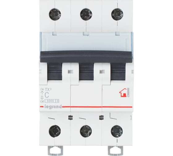 Автоматический выключатель Legrand TX3 C10A 3П 6000 404054