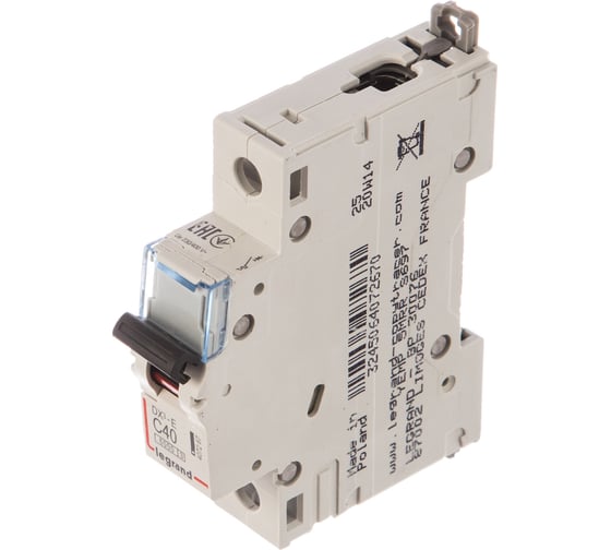 Автоматический выключатель Legrand DX3-E C40 1П 6000/6kA 407267