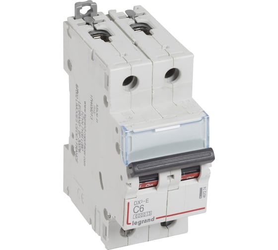 Автоматический выключатель Legrand DX3-E C6 2П 6000/6kA 407274