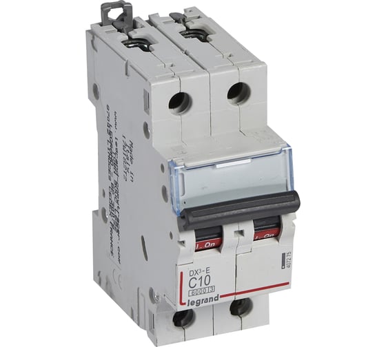 Автоматический выключатель Legrand DX3-E C10 2П 6000/6kA 407275