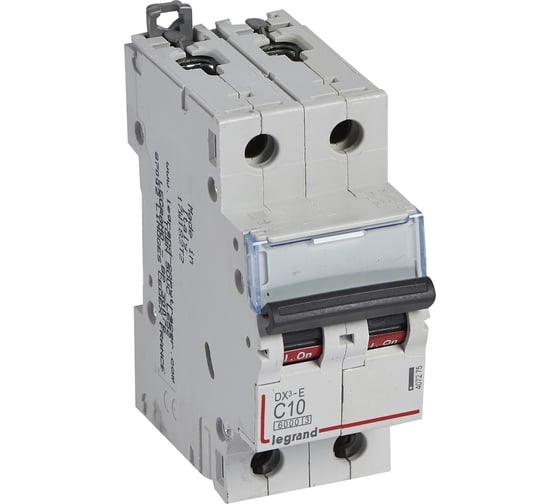 Автоматический выключатель Legrand DX3-E C10 2П 6000/6kA 407275