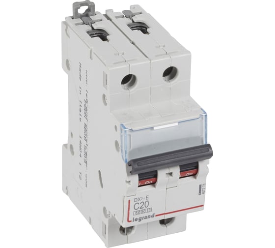 Автоматический выключатель Legrand DX3-E C20 2П 6000/6kA 407278