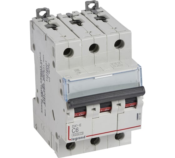 Автоматический выключатель Legrand DX3-E C6 3П 6000/6kA 407288