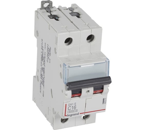 Автоматический выключатель Legrand DX3-E C16 2П 6000/6kA 407277