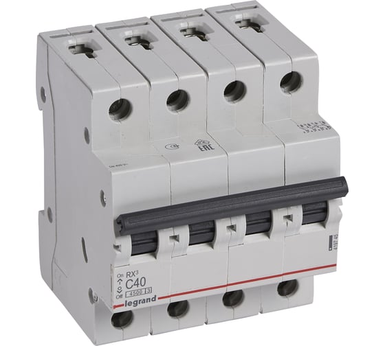 Автоматический выключатель Legrand Rx3 4,5ka 40а 4п C 419745