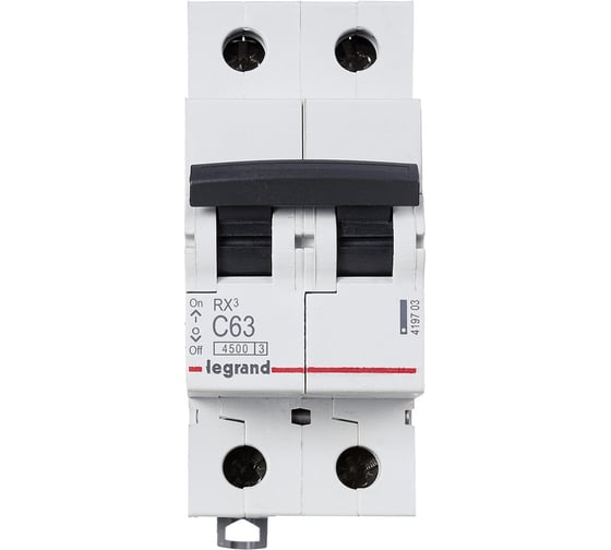 Автоматический выключатель Legrand Rx3 4,5ka 63а 2п C 419703