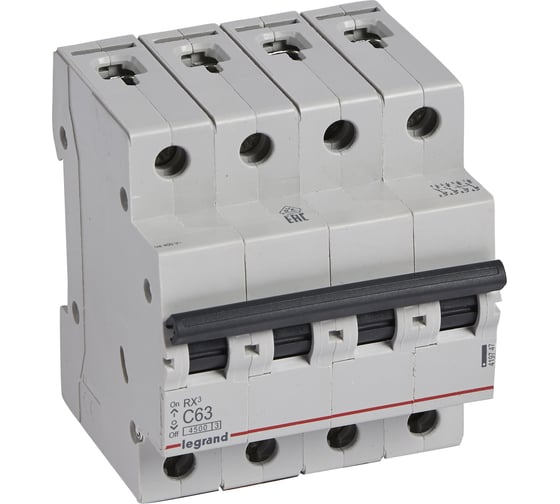 Автоматический выключатель Legrand Rx3 4,5ka 63а 4п C 419747