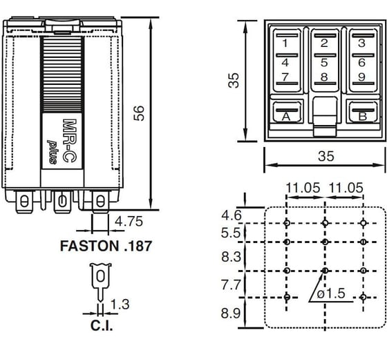 Реле промежуточное C5-A30X/AC48V ComatReleco PN118709
