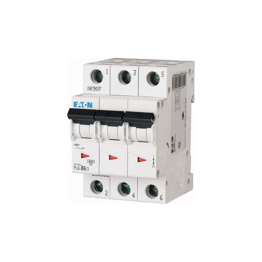 Автоматический модульный выключатель EATON 3п C 6А 6кА PL6-C6/3 286598 ...