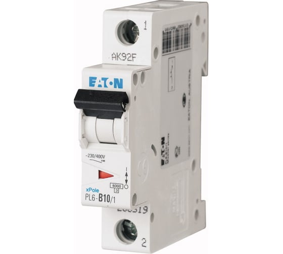 Автоматический модульный выключатель EATON 1п C 10А 6кА PL6-C10/1 286531