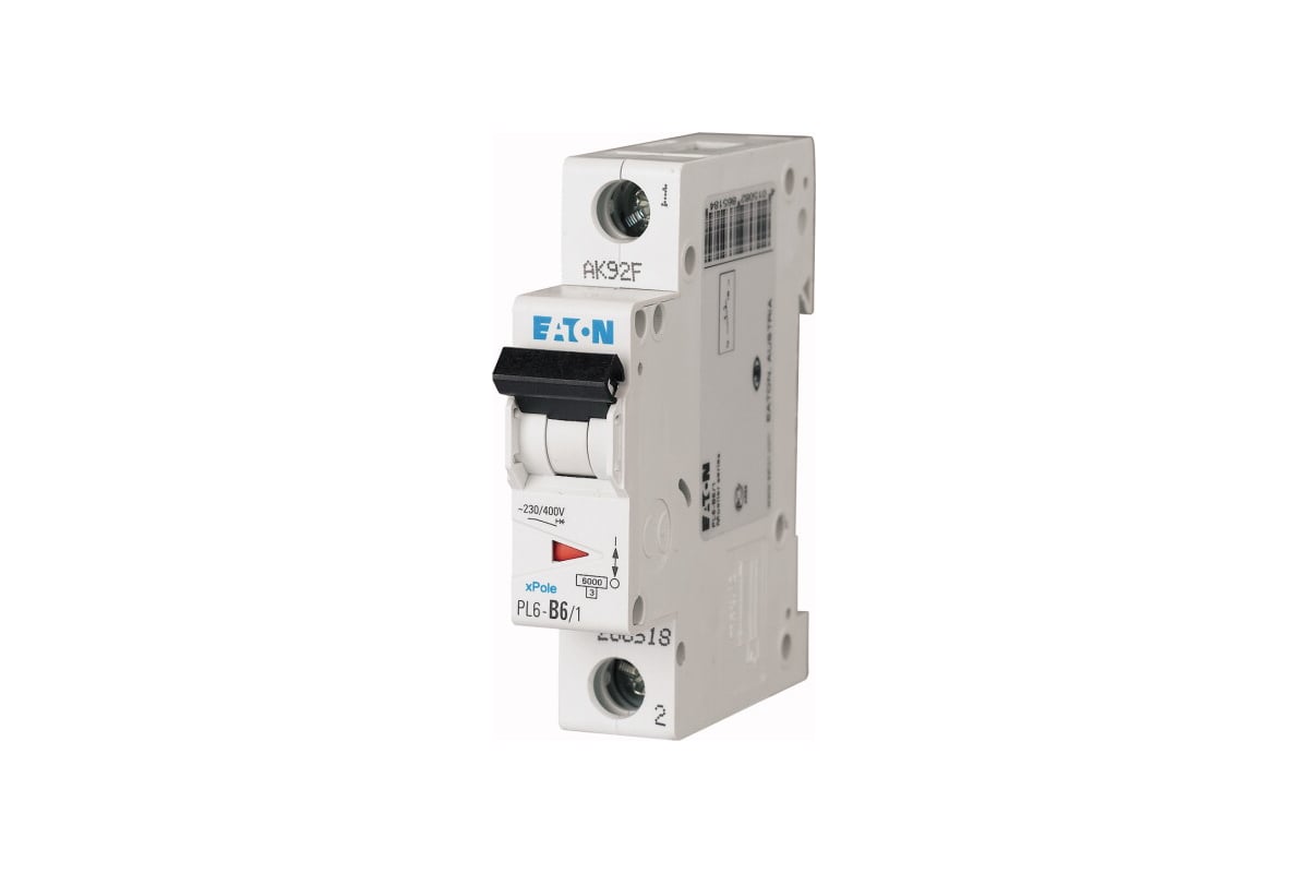 Автоматический модульный выключатель EATON 1п C 6А 6кА PL6-C6/1 286530 ...