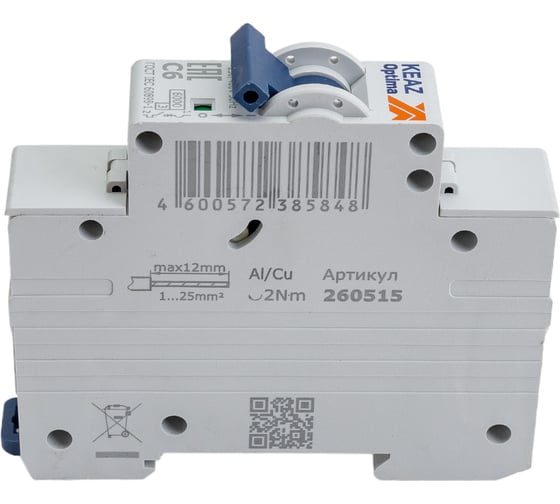 Автоматический модульный выключатель КЭАЗ OptiDin BM63-1C6-УХЛ3 260515 ...