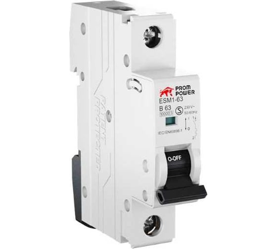 Автоматический выключатель Prompower esm2-63 (6ka), 3a, характеристика b, количество полюсов 1p ESM263B31 1