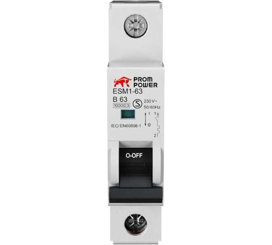Автоматический выключатель Prompower esm2-63 (6ka), 3a, характеристика b, количество полюсов 1p ESM263B31