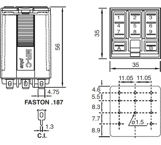 Промежуточное реле ComatReleco C5-X10DX/DC48V PN92575