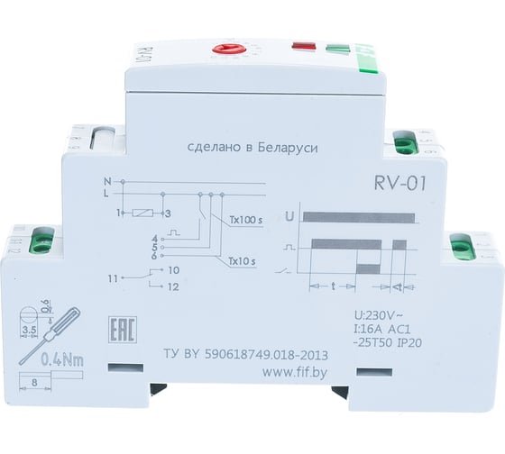 Реле времени F&F Евроавтоматика RV-01, с задержкой включения EA02.001.007