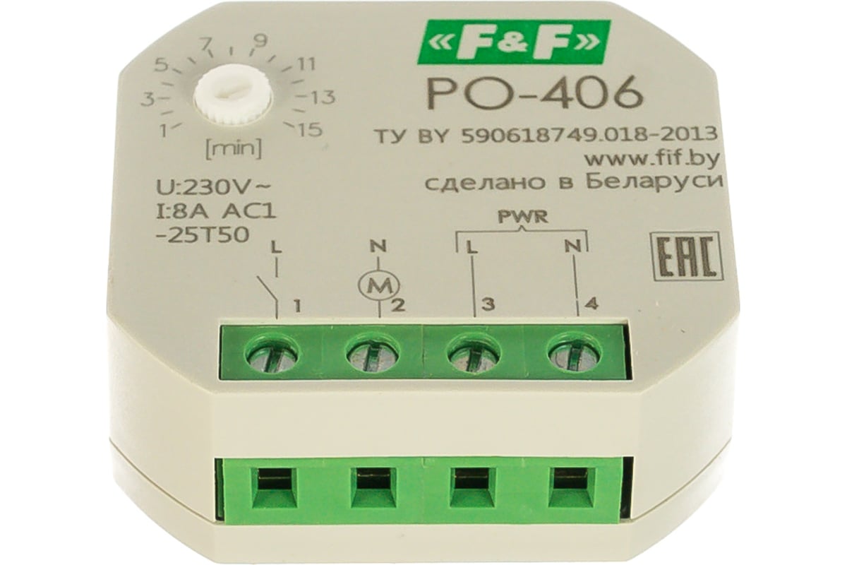 Реле времени F&F PO-406 1NO EA02.001.019 купить в Рубцовске по цене от 1 450 руб