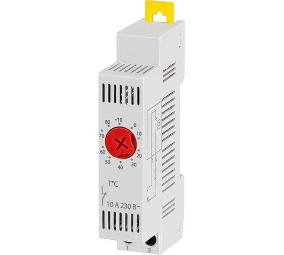 Модульный термостат TDM ТМ-2 NC (обогрев) на DIN-рейку, 10 А, 230 В, от -10 до +80 C SQ0832-0055