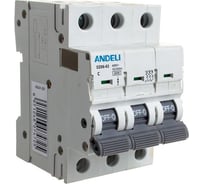 Автоматический выключатель ANDELI DZ66-63/3P 10A 6kA тип C ADL01-253