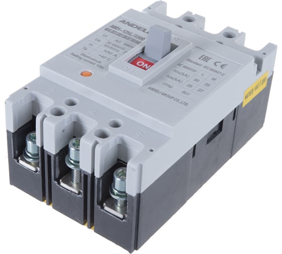 Автоматический выключатель ANDELI AM1-125L/3P 100A 30KA ADL06-025
