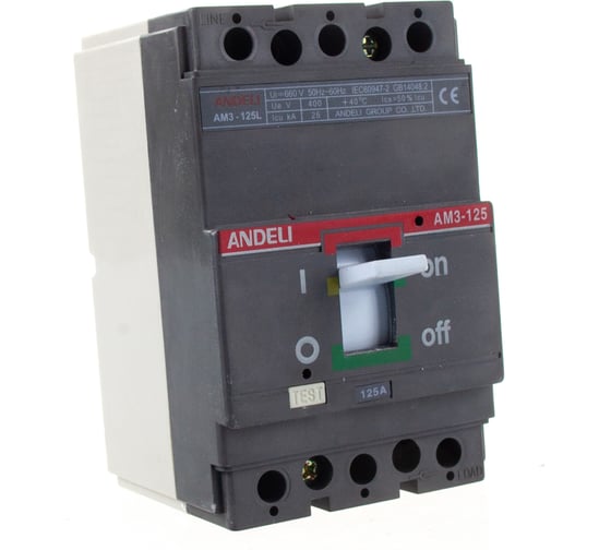 Автоматический выключатель ANDELI AM3-125S/3P 125A 25KA ADL06-804