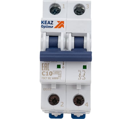 Автоматический модульный выключатель КЭАЗ OptiDin BM63-2C10-УХЛ3 260597