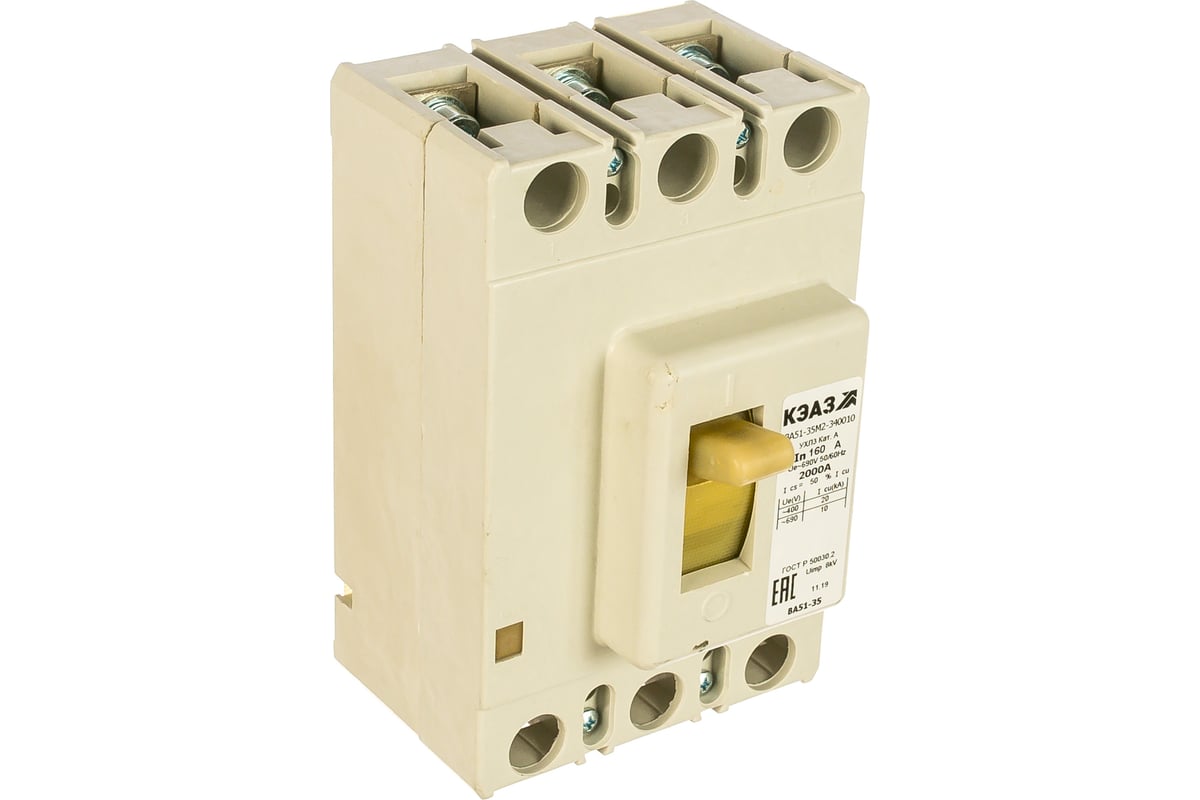 Автоматический выключатель КЭАЗ ВА51-35М2-340010-160А-2000-690AC-УХЛ3 ...