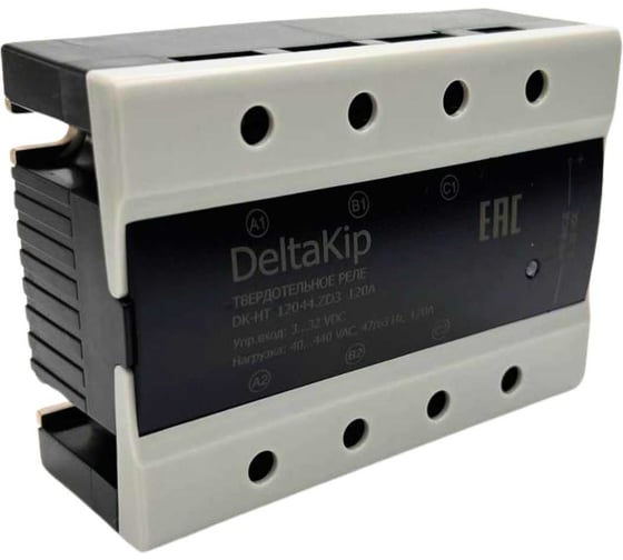 Трехфазное твердотельное реле для коммутации резистивной нагрузки DELTAKIP Delta-Kip DK3-12044.ZD3, 120А, 3...32VDC DK-F0000031 1