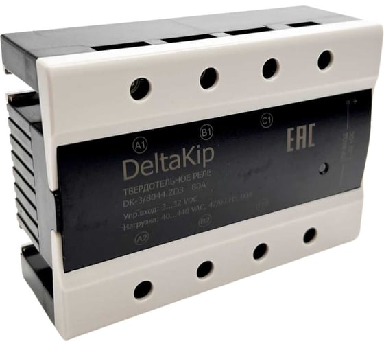 Трехфазное твердотельное реле для коммутации резистивной нагрузки DELTAKIP Delta-Kip DK3-8044.ZD3, 80A, 3...32VDC DK-F0000029